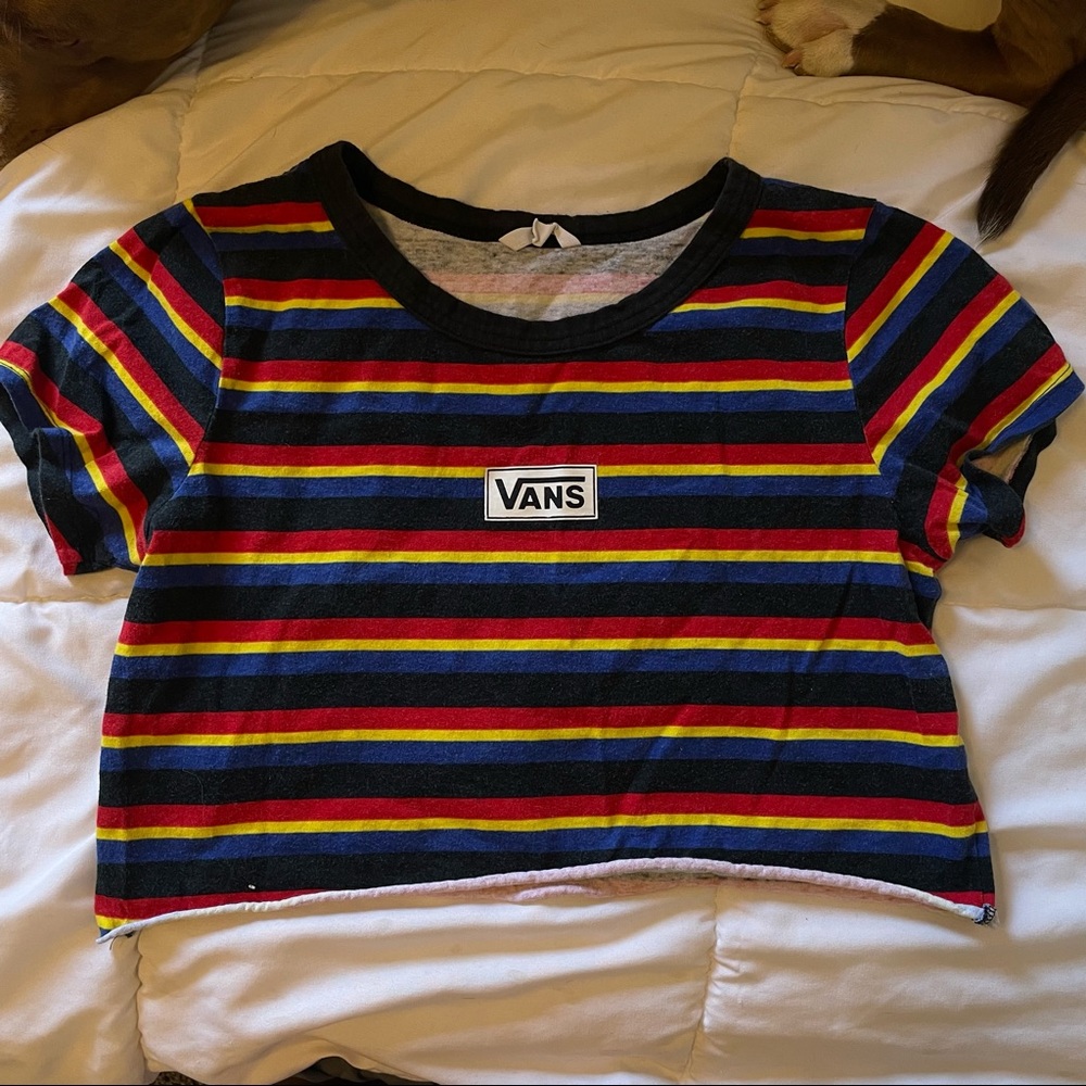 Vans multi colored cropped tee.